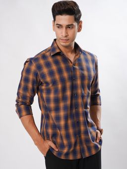 ROYALTAIL - Men Checks Orange Casual Shirt