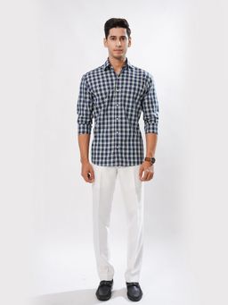 ROYALTAIL - Men Checks Blue Casual Shirt