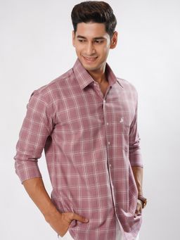 ROYALTAIL - Men Classic Fit Checks Maroon Casual Shirt