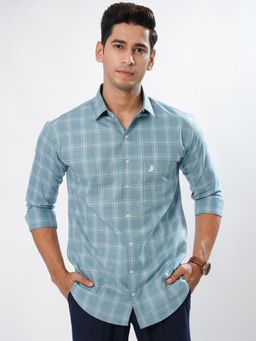 ROYALTAIL - Men Fit Checks Blue Casual Shirt