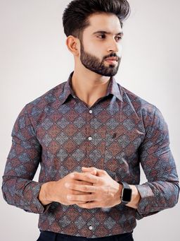 ROYALTAIL - Men Printed Party Full Sleeve Multicolor Casual Shirt