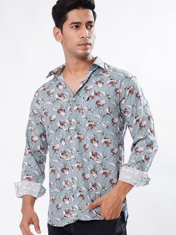 ROYALTAIL - Men Printed Blue Casual Shirt