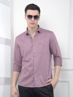 CRIMSOUNE CLUB - Men Purple Slim Fit Shirt
