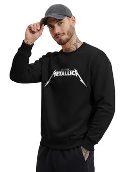 LEOTUDE - Full Sleeve Printed Men Black Sweatshirt