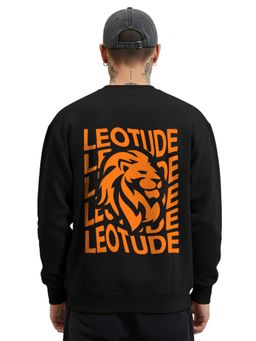LEOTUDE - Full Sleeve Printed Men Black Sweatshirt