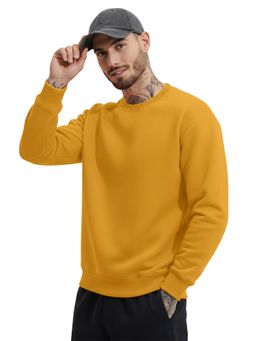 LEOTUDE - Full Sleeve Solid Men Mustard Sweatshirt