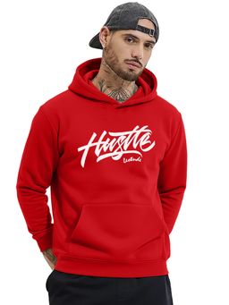 LEOTUDE - Full Sleeve Printed Men Red Hoodie