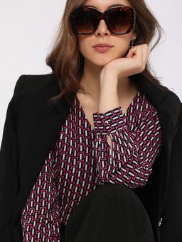 VERO MODA - Women Abstract Printed Pink Casual Top