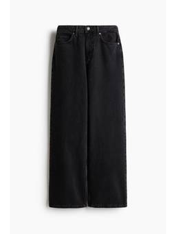 H&M - Women Black Wide Regular Waist Jeans