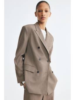 H&M - Women Beige Double-Breasted Blazer