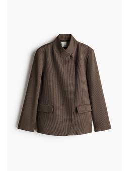 H&M - Women Beige Stand-Collar Blazer