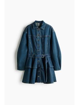 H&M - Women Blue Denim Shirt Dress With Belt
