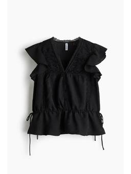 H&M - Women Black Lace-Detail Blouse