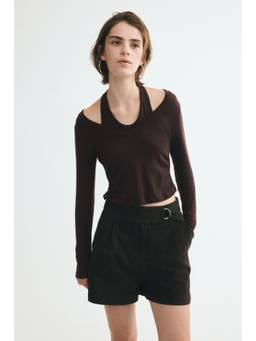 H&M - Women Brown Layered Cotton Top