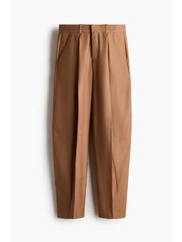 H&M - Women Beige Tailored Barrel Trousers