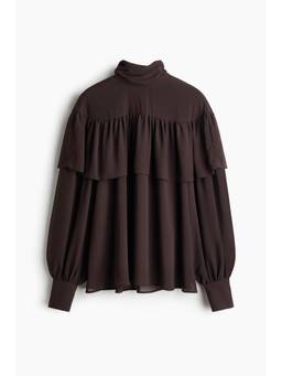 H&M - Women Brown Balloon-Sleeved Blouse