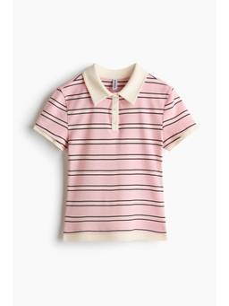 H&M - Women Pink Cotton Polo Shirt