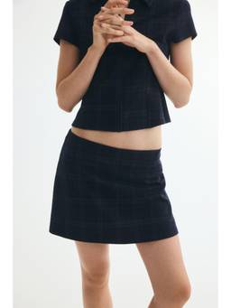 H&M - Women Blue Viscose-Blend Mini Skort