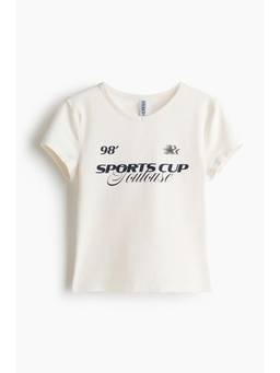 H&M - Women White V-Neckline Cotton T-Shirt