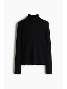 H&M - Women Black Long-Sleeved Turtleneck Top