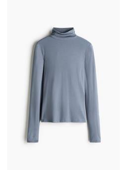 H&M - Women Blue Long-Sleeved Turtleneck Top