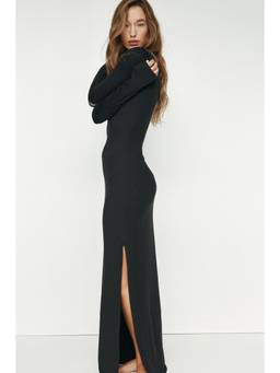 H&M - Women Black Brushed Jersey Dress