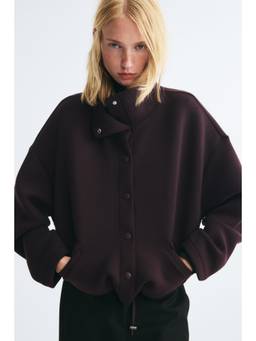 H&M - Women Red Drawstring-Detail Scuba Jacket