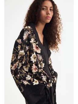 H&M - Women Black Tie-Belt Twill Jacket
