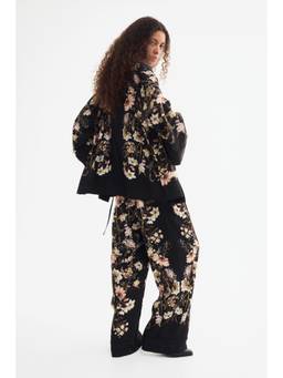 H&M - Women Black Twill Pull-On Trousers