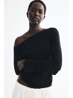 H&M - Women Black Long-Sleeved Fine-Knit Top