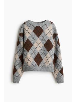 H&M - Women Grey Oversized Knitted Jumper