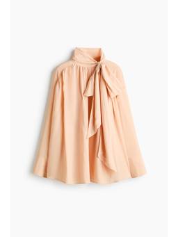 H&M - Women Orange Tie-Neck Blouse