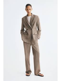H&M - Women Beige Tailored Trousers