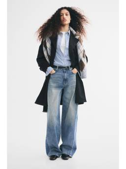 H&M - Women Black Knee-Length Twill Trench Coat