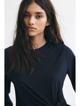 H&M - Women Blue Tie-Detail Jersey Top