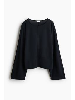 H&M - Women Black Batwing-Sleeved Jersey Top