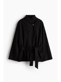 H&M - Women Black Oversized Felted Coat