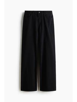 H&M - Women Black Baggy Cotton Twill Trousers