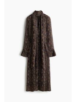 H&M - Women Black Scarf-Collar Dress