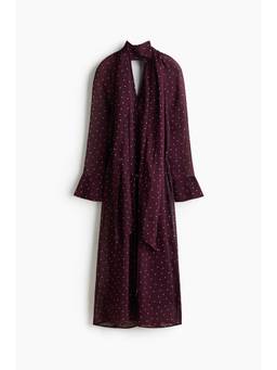 H&M - Women Red Scarf-Collar Dress