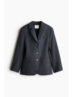 H&M - Women Blue Single-Breasted Twill Blazer