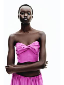 H&M - Women Purple Twist-Detail Crop Top