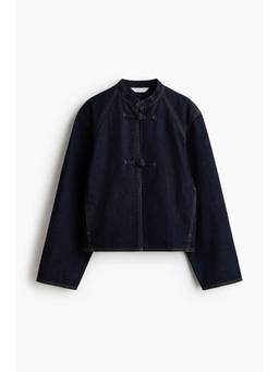 H&M - Women Blue Knot-Button Denim Jacket