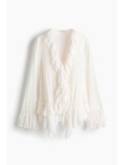 H&M - Women White Frill-Trimmed Blouse