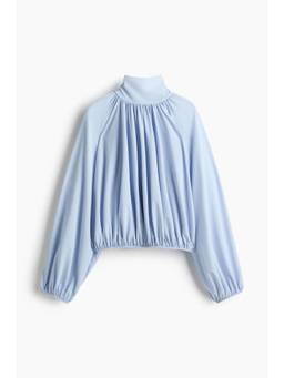 H&M - Women Blue Draped Tie-Detail Blouse