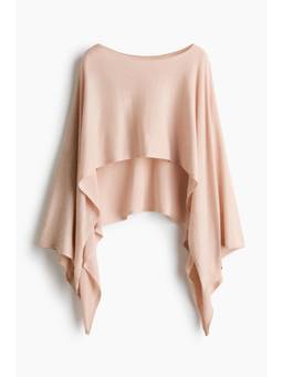 H&M - Women Pink Knitted Boat-Neck Cape