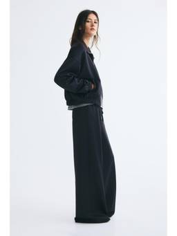 H&M - Women Blue Fine-Ribbed Track Jacket