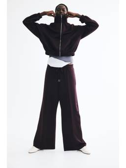 H&M - Women Purple Fine-Ribbed Track Jacket