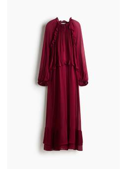 H&M - Women Red Flounce-Trimmed Dress