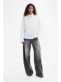 H&M - Women White Frill-Trimmed Cotton Blouse